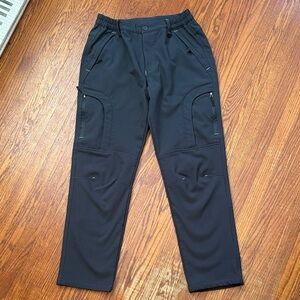 Men's Black Warm & Waterproof Cargo Snow Pants - 32 waist